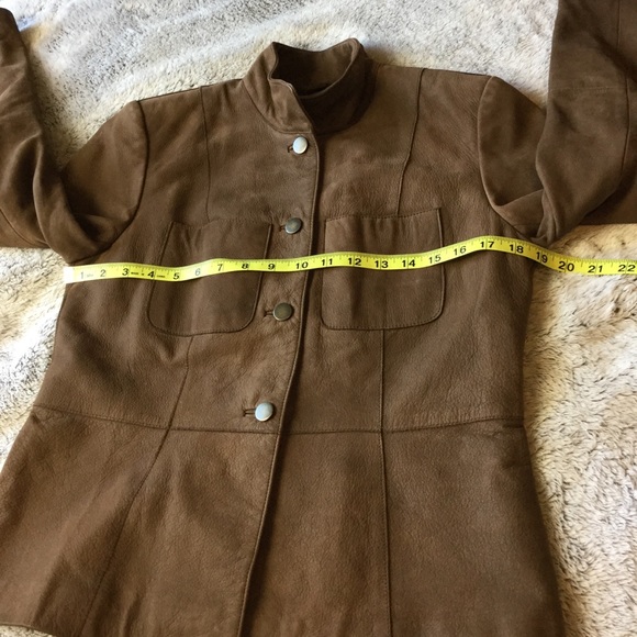 Charter Club 100% Leather Jacket Caramel Brown Color women’s size small - Picture 6 of 11